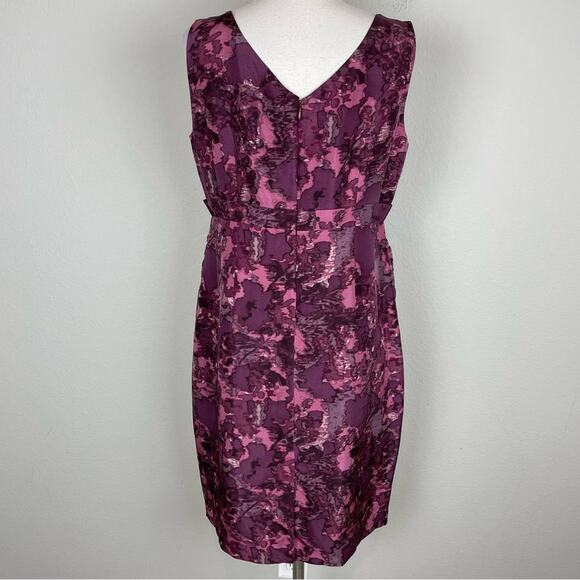 Garnet Hill Maroon Silk Sleeveless Sheath Dress 10 - Picture 5 of 7